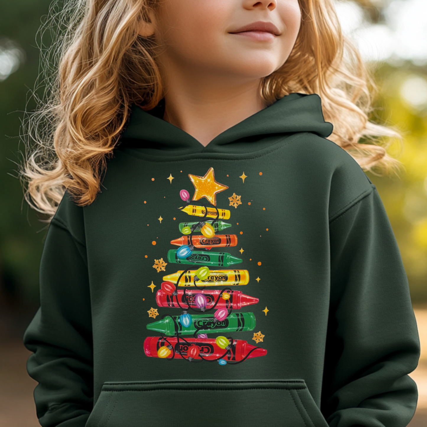 Christmas tree of crayons