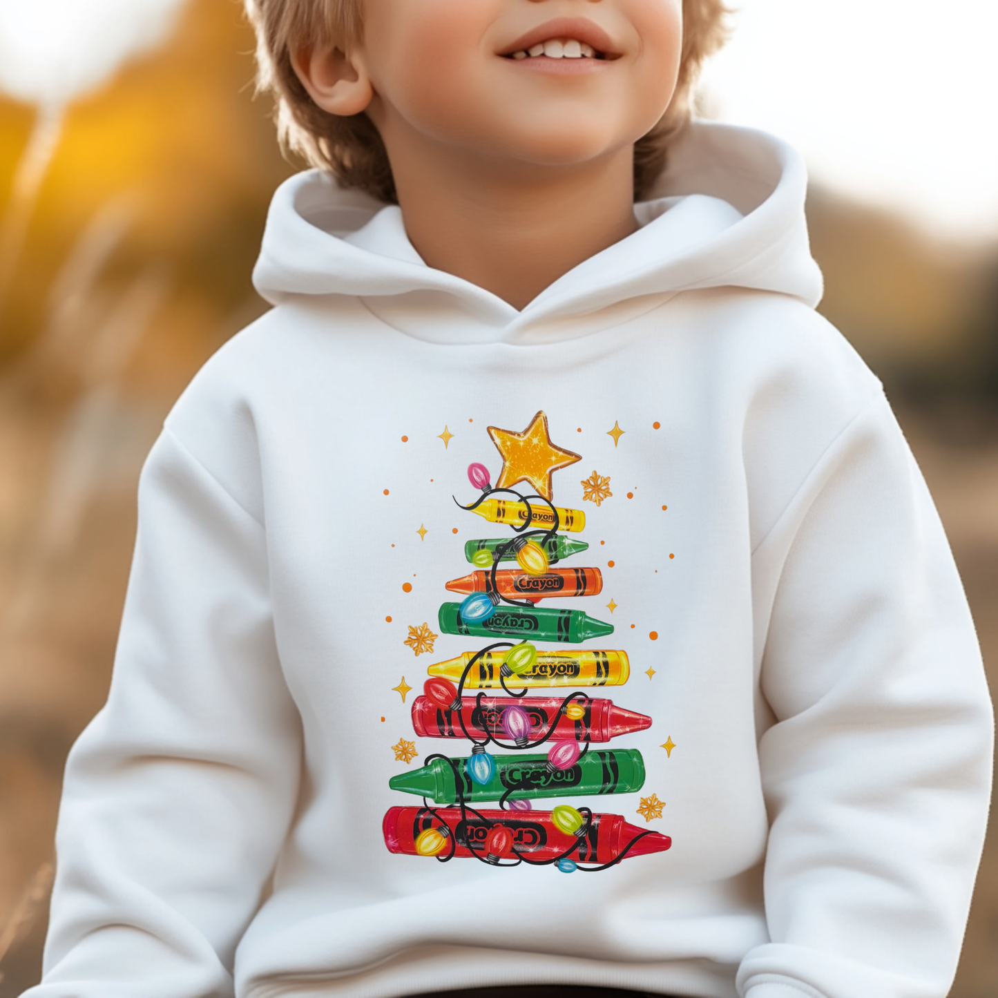 Christmas tree of crayons