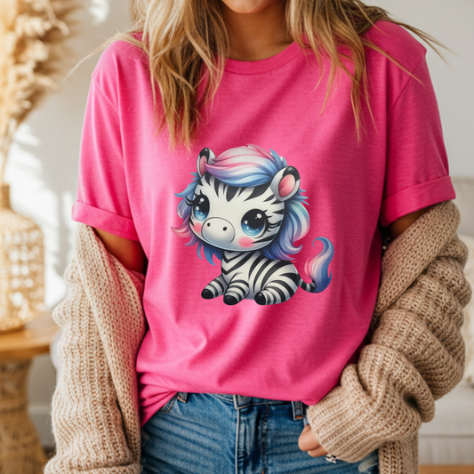 Cute Zebra Short Sleeve T-Shirt